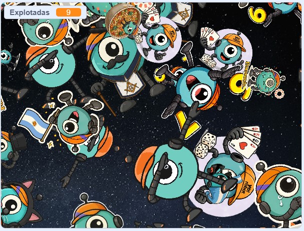 Juego de hacer clic sobre YO! (YO! es el nombre del robot)